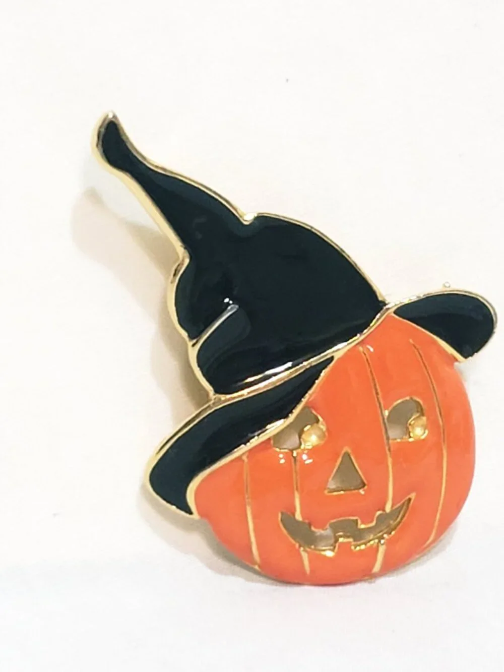 Halloween Witch Jack-o'-Lantern Pumpkin Brooch Pin 2
